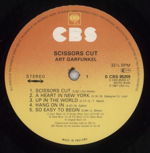 Art Garfunkel Scissors Cut vinyl LP album (LP record) UK ARTLPSC296827