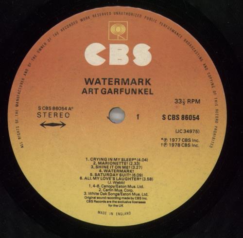 Art Garfunkel Watermark vinyl LP album (LP record) UK ARTLPWA231507