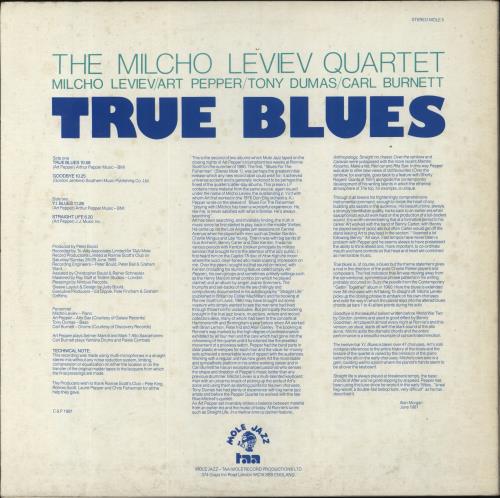 Art Pepper & Milcho Leviev True Blues - EX vinyl LP album (LP record) UK T3FLPTR532745