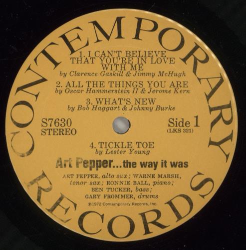 Art Pepper ...The Way It Was! vinyl LP album (LP record) US A/PLPTH442771