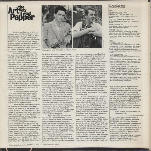 Art Pepper ...The Way It Was! vinyl LP album (LP record) US A/PLPTH442771