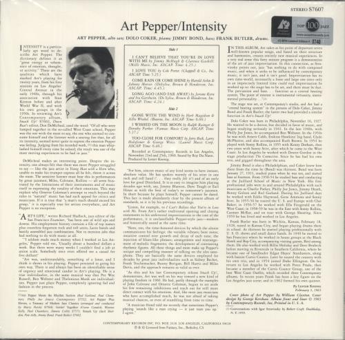 Art Pepper Intensity - 180gm Vinyl - Sealed vinyl LP album (LP record) US A/PLPIN883261
