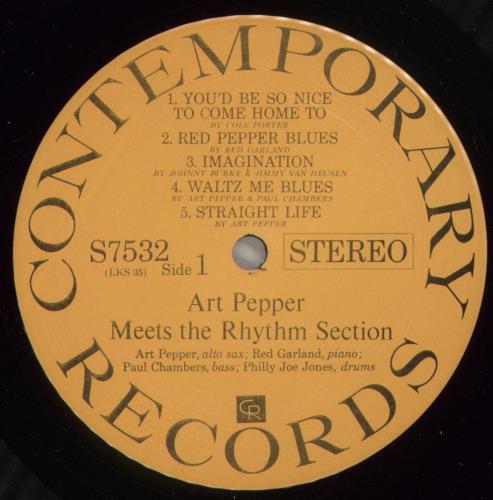 Art Pepper Meets the Rhythm Section vinyl LP album (LP record) US A/PLPME363948