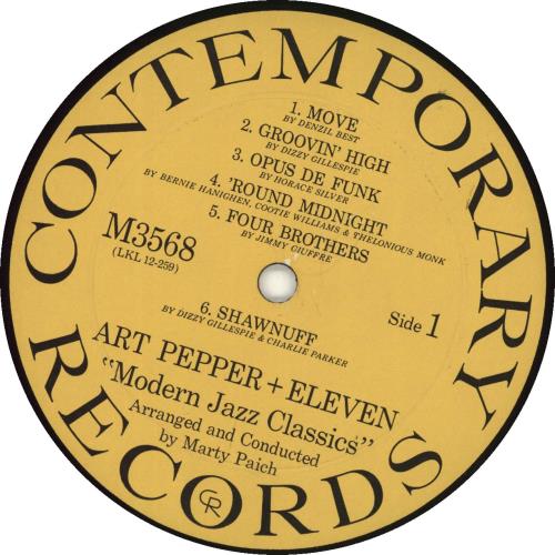 Art Pepper Modern Jazz Classics vinyl LP album (LP record) US A/PLPMO689480