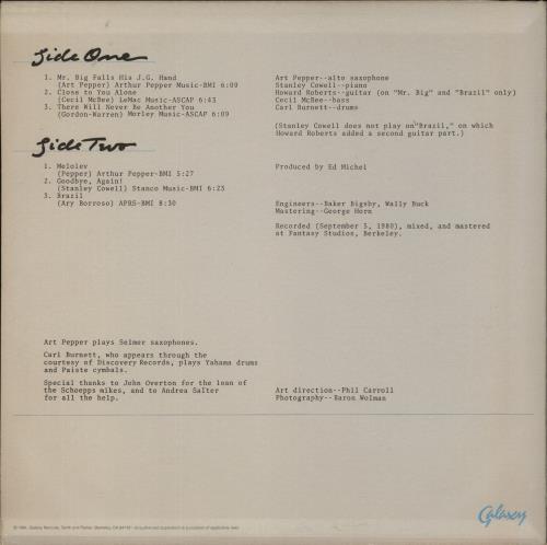 Art Pepper One September Afternoon vinyl LP album (LP record) US A/PLPON468533