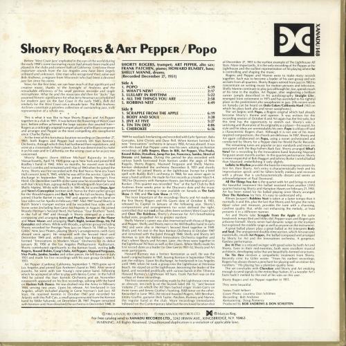 Art Pepper Popo vinyl LP album (LP record) US A/PLPPO748184