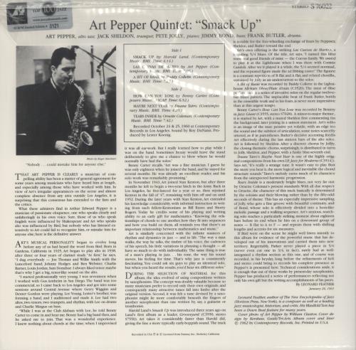 Art Pepper Smack Up - Acoustic Sounds Series 45rpm 180gm - Sealed 2-LP vinyl record set (Double LP Album) US A/P2LSM881104