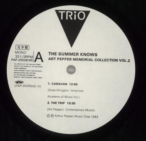 Art Pepper The Summer Knows vinyl LP album (LP record) Japanese A/PLPTH880061