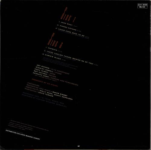 Art Pepper Today vinyl LP album (LP record) French A/PLPTO704685