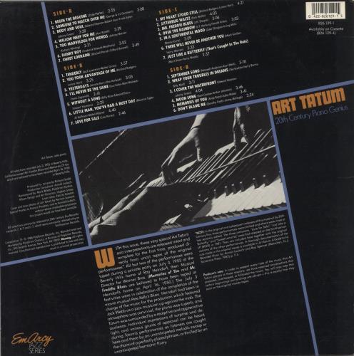 Art Tatum 20th Century Piano Genius 2-LP vinyl record set (Double LP Album) US AT42LTH880114