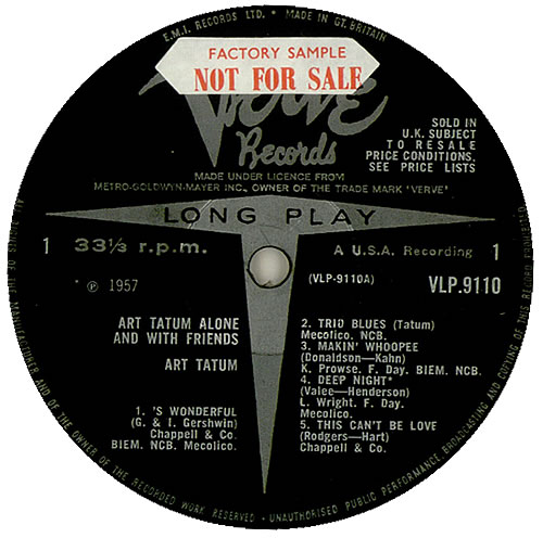 Art Tatum Alone And With Friends vinyl LP album (LP record) UK AT4LPAL450005