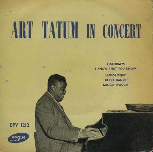 Art Tatum In Concert 7" vinyl single (7 inch record / 45) UK AT407IN368012