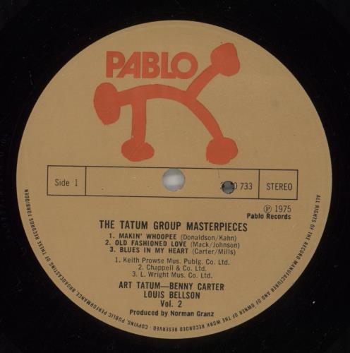 Art Tatum The Tatum Group Masterpieces - Tatum, Carter & Bellson Vol 2 vinyl LP album (LP record) UK AT4LPTH493660
