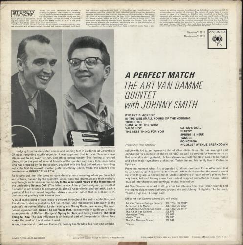 Art Van Damme A Perfect Match vinyl LP album (LP record) US A00LPAP879367