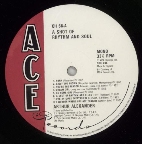 Arthur Alexander A Shot Of Rhythm And Soul vinyl LP album (LP record) UK ARLLPAS877037
