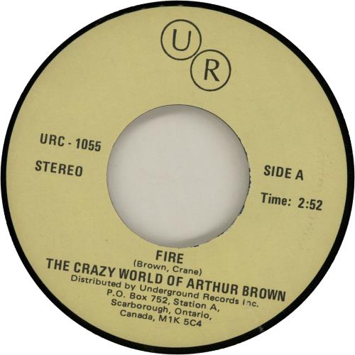 Arthur Brown Fire 7" vinyl single (7 inch record / 45) Canadian A-B07FI650951