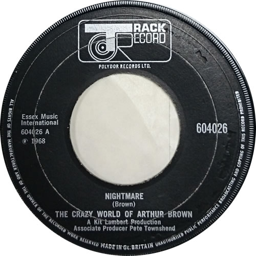 Arthur Brown Nightmare - 2nd 7" vinyl single (7 inch record / 45) UK A-B07NI239725