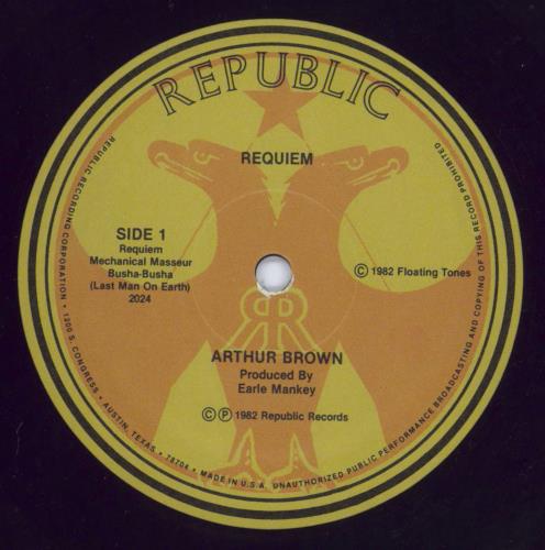 Arthur Brown Requiem vinyl LP album (LP record) US A-BLPRE817251