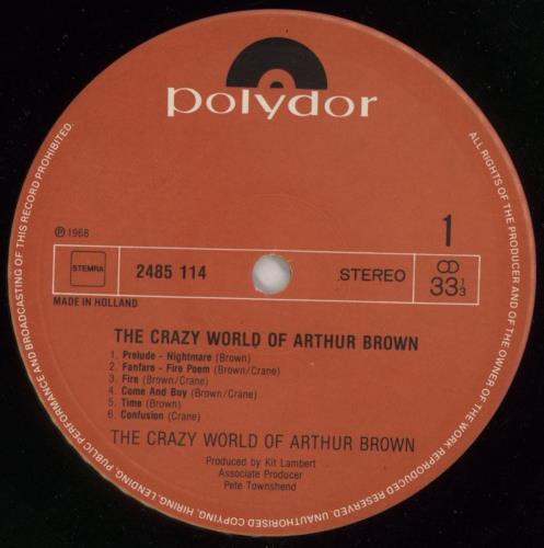 Arthur Brown The Crazy World Of Arthur Brown vinyl LP album (LP record) Dutch A-BLPTH727093