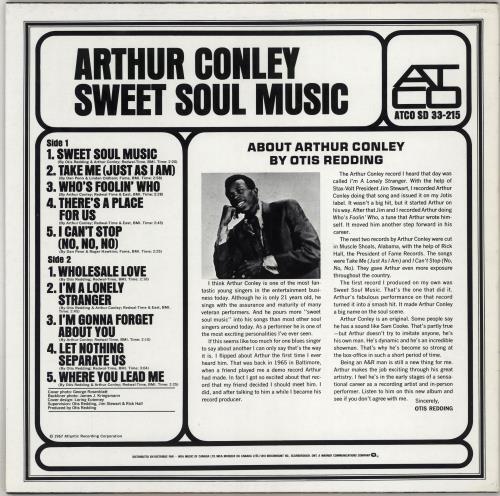 Arthur Conley Sweet Soul Music vinyl LP album (LP record) Canadian ACOLPSW766893