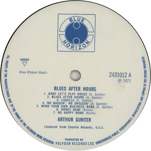 Arthur Gunter Blues After Hours vinyl LP album (LP record) UK IZ7LPBL752342