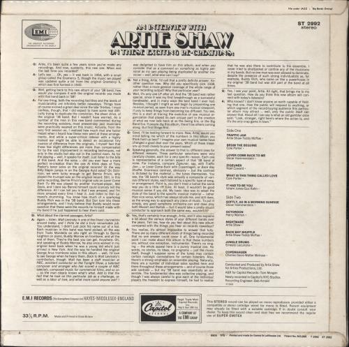 Artie Shaw Recreates His Great '38 Band vinyl LP album (LP record) UK AS-LPRE725898