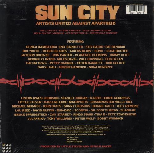Artists United Against Aparthe Sun City - Sealed vinyl LP album (LP record) US AAALPSU360771