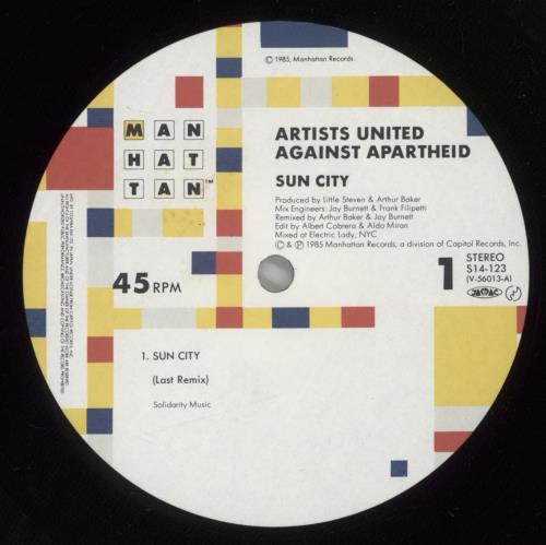 Artists United Against Aparthe Sun City 12" vinyl single (12 inch record / Maxi-single) Japanese AAA12SU103584