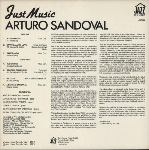 Arturo Sandoval Just Music vinyl LP album (LP record) UK A59LPJU891584