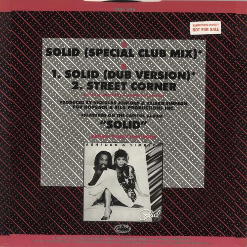 Ashford & Simpson Solid - Factory Sample 12" vinyl single (12 inch record / Maxi-single) UK A&S12SO739767