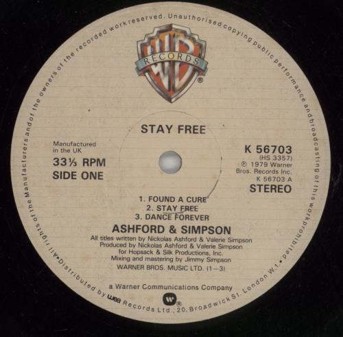 Ashford & Simpson Stay Free vinyl LP album (LP record) UK A&SLPST590142
