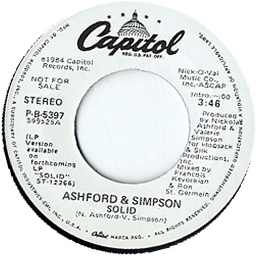 Ashford & Simpson Solid US Promo 7" vinyl single (7 inch record / 45