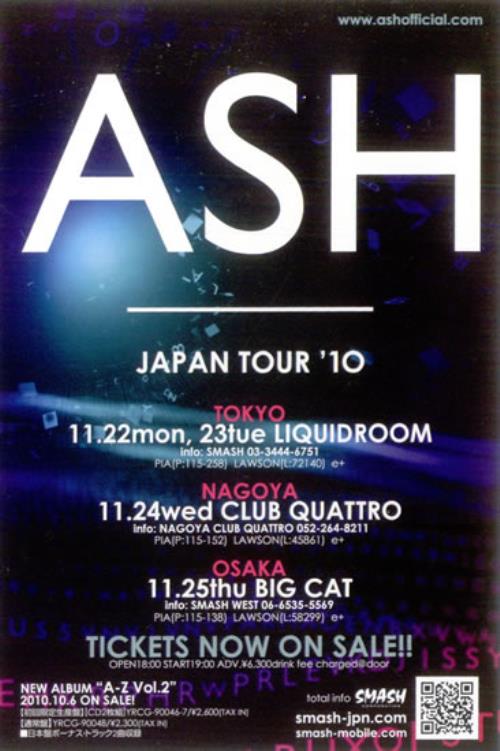 Ash Japan Tour '10 handbill Japanese A-SHBJA526846
