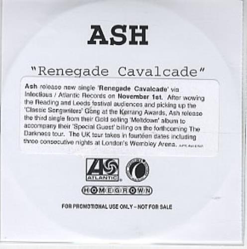 Ash Renegade Cavalcade CD-R acetate UK A-SCRRE304796