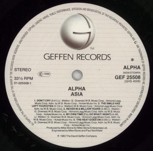 Asia Alpha - Song Hype Sticker vinyl LP album (LP record) UK ASILPAL864366