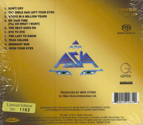Asia Alpha super audio CD SACD US ASISAAL782587