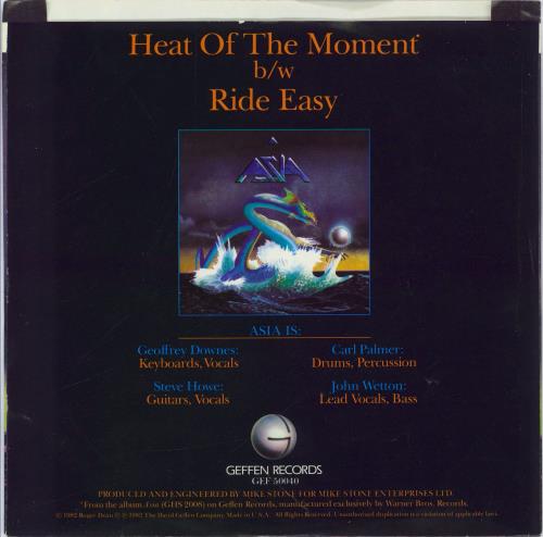 Asia Heat Of The Moment - Picture Sleeve 7" vinyl single (7 inch record / 45) UK ASI07HE771813