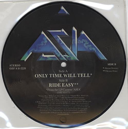 Asia Only Time Will Tell 7" vinyl picture disc (7 inch picture disc single) UK ASI7PON110814