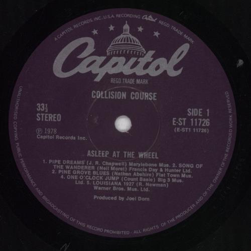 Asleep At The Wheel Collision Course - Factory Sample stickered vinyl LP album (LP record) UK AAWLPCO830830