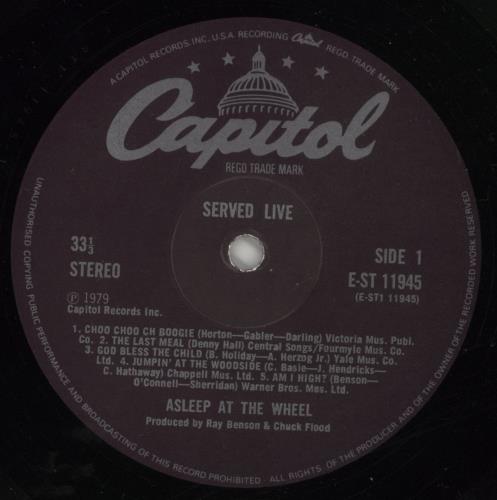 Asleep At The Wheel Served Live vinyl LP album (LP record) UK AAWLPSE864954