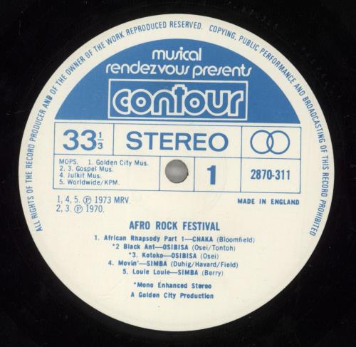 Assagai Afro Rock Festival vinyl LP album (LP record) UK AQ7LPAF595843