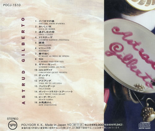 Astrud Gilberto The Best CD album (CDLP) Japanese AGBCDTH557000