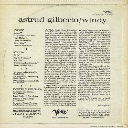 Astrud Gilberto Windy vinyl LP album (LP record) UK AGBLPWI795093