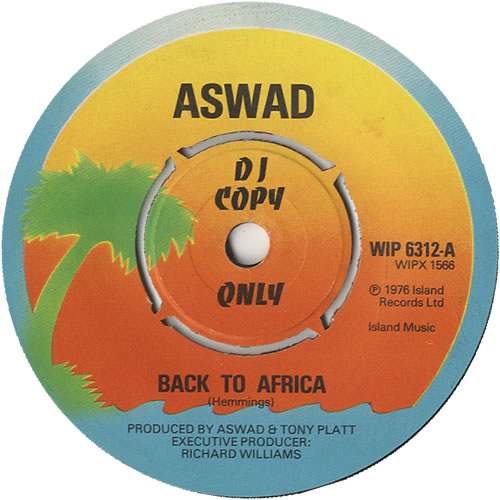 Aswad Back To Africa 7" vinyl single (7 inch record / 45) UK ASW07BA449864