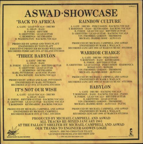 Aswad Showcase vinyl LP album (LP record) UK ASWLPSH231315