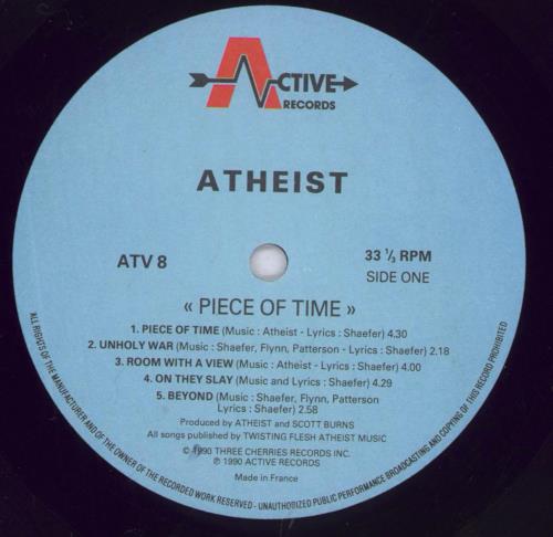 Atheist Piece Of Time - EX vinyl LP album (LP record) UK A4XLPPI833335
