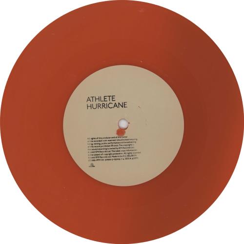 Athlete Hurricane - Red Vinyl 7" vinyl single (7 inch record / 45) UK ATE07HU411985