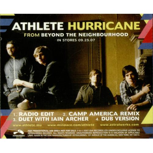 Athlete Hurricane CD single (CD5 / 5") US ATEC5HU426705