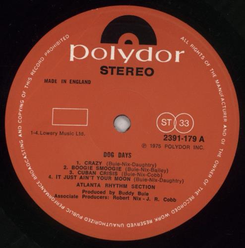 Atlanta Rhythm Section Dog Days vinyl LP album (LP record) UK AAYLPDO337007
