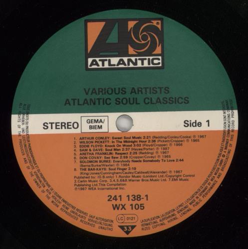 Atlantic Records Atlantic Soul Classics vinyl LP album (LP record) UK 9ATLPAT558568